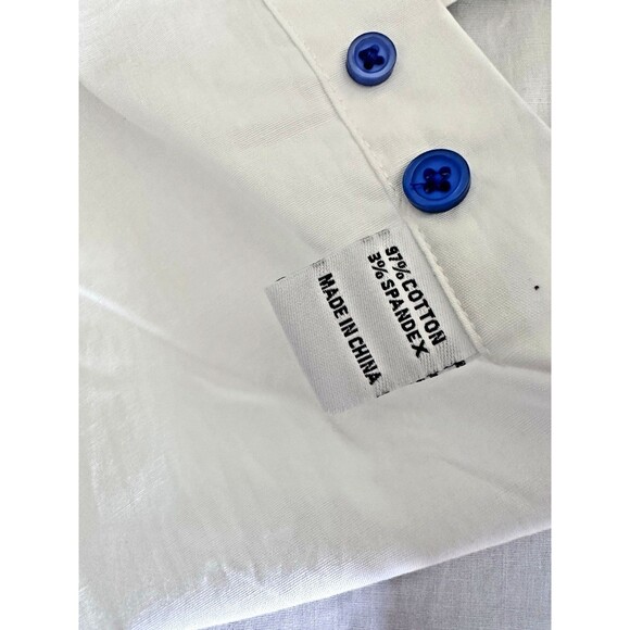 Tayion Collection Men's Slim fit Long Sleeve Button-Up Shirt White XXL 18-18.5 - Picture 7 of 7